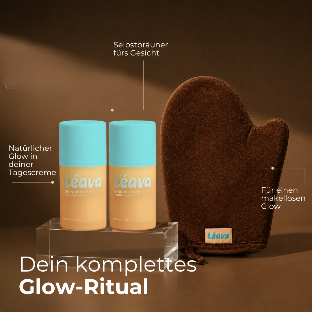 Selbstbräuner Serum fürs Gesicht & Bräunungshandschuh - Glow Glove